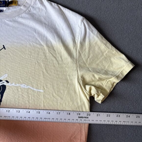 Polo Ralph Lauren Ombre Big Pony Script Logo Dip Dyed Classic Fit T-Shirt Small - Picture 4 of 12